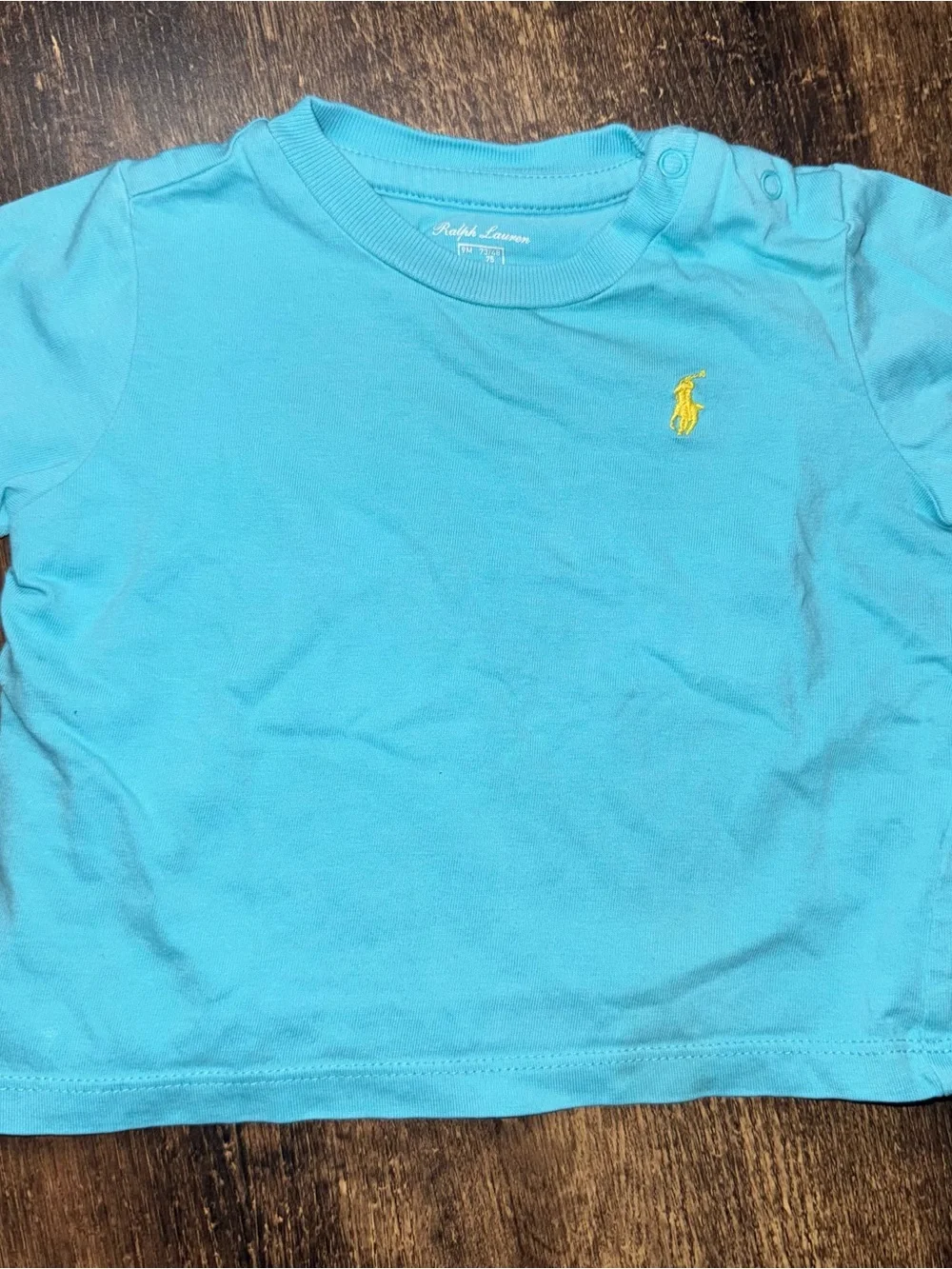 Ralph Lauren Toddler Teal Crewneck Tee with Yellow Pony 9M